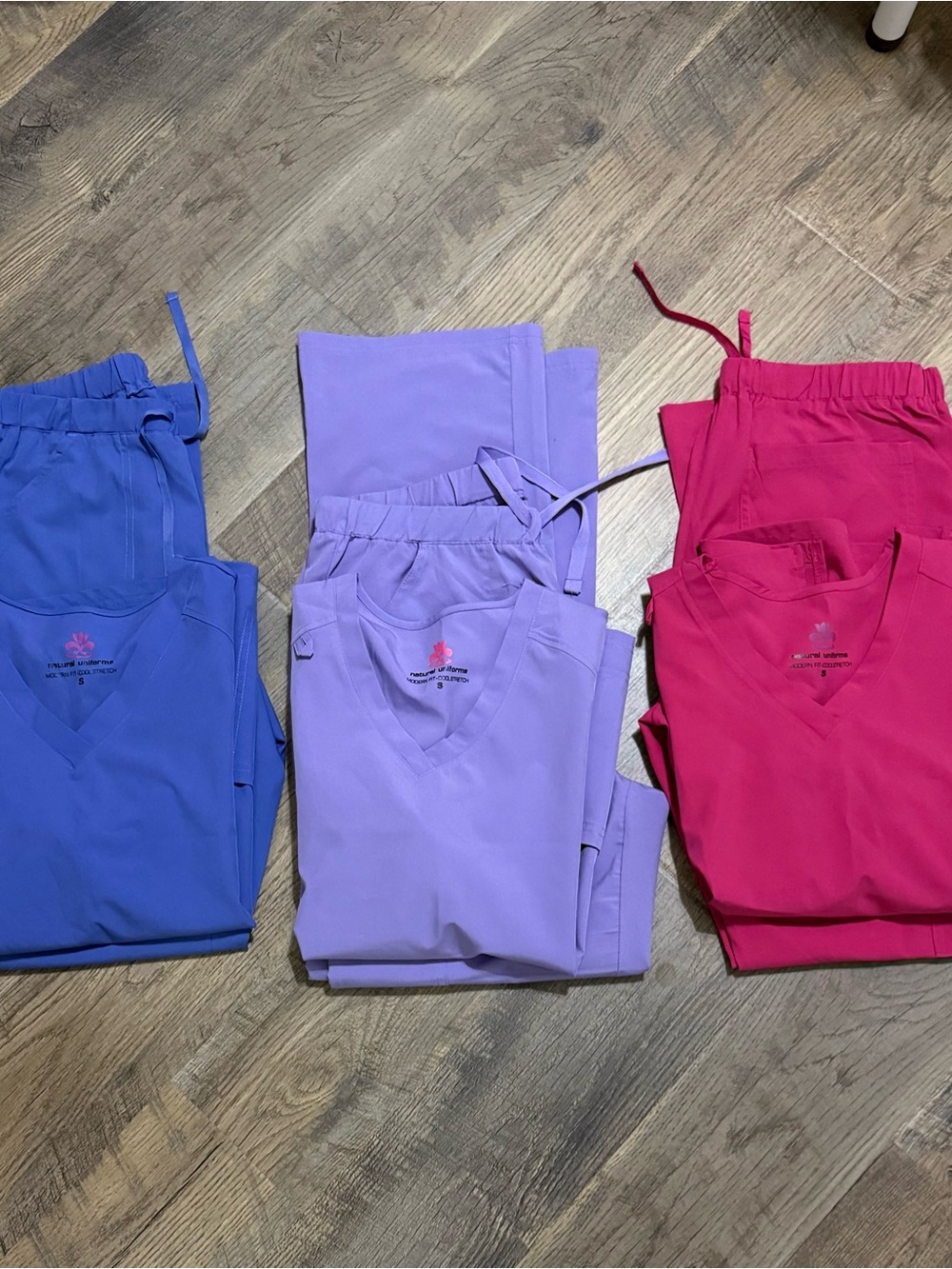 Colorful Medical Scrub Sets - Blue, Lilac, Fuchsia